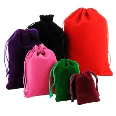 Custom Logo Silk Screen Printed Eco-Friendly Cotton Flannelette Drawstring Bag 1