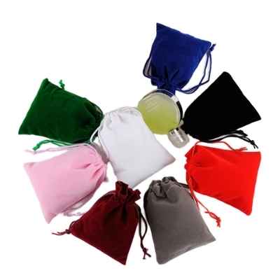 Custom Logo Silk Screen Printed Eco-Friendly Cotton Flannelette Drawstring Bag 3