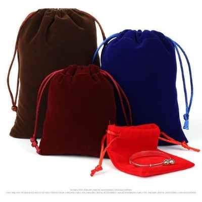 Custom Logo Silk Screen Printed Eco-Friendly Cotton Flannelette Drawstring Bag 4